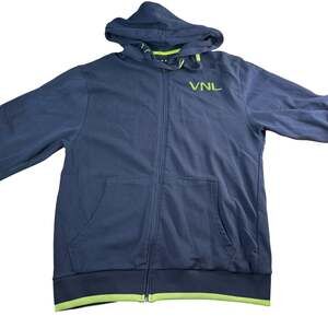 Volvo VNL Zip Hoodie Navy Blue Neon Green US L